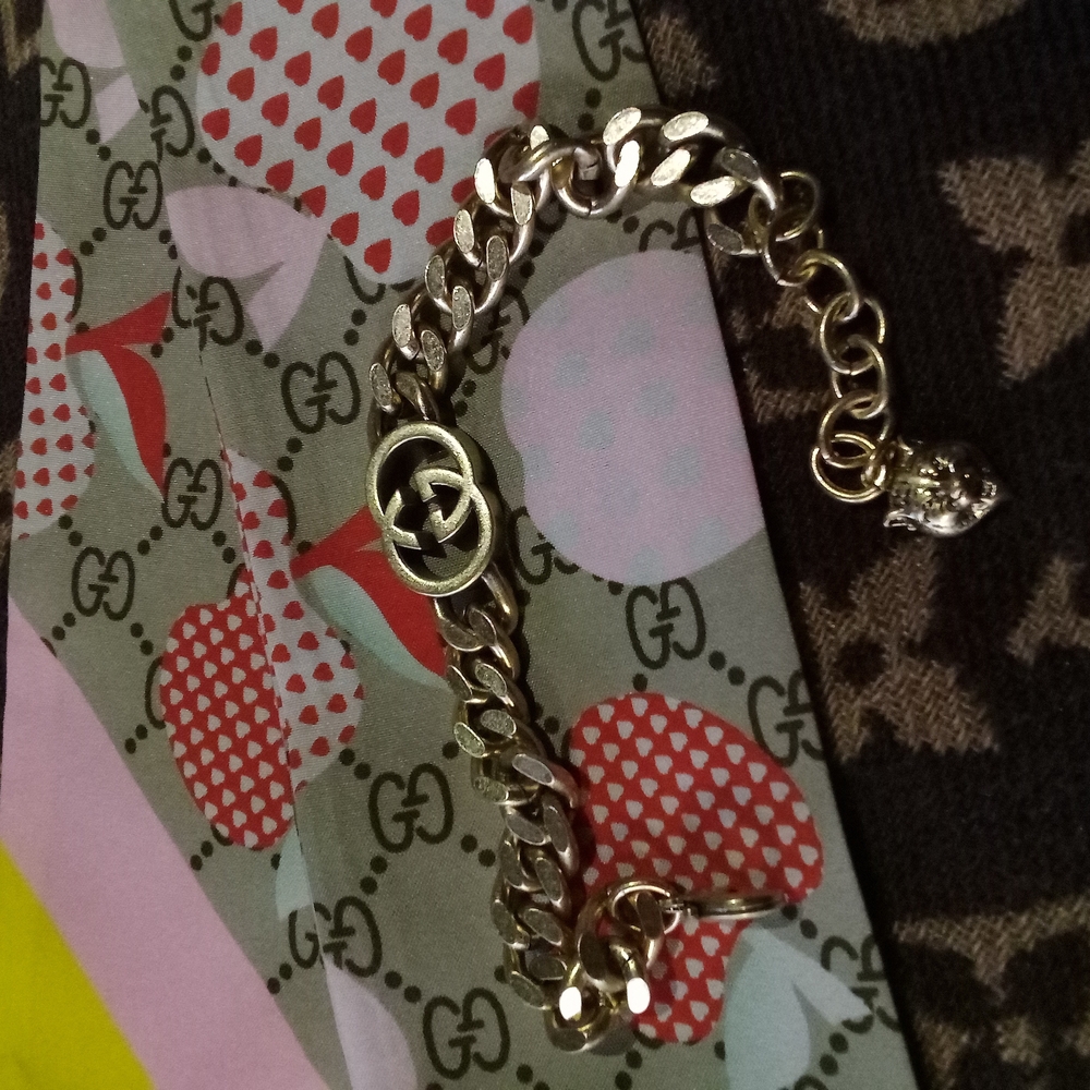 Gold Bracelet with Logo Charm
